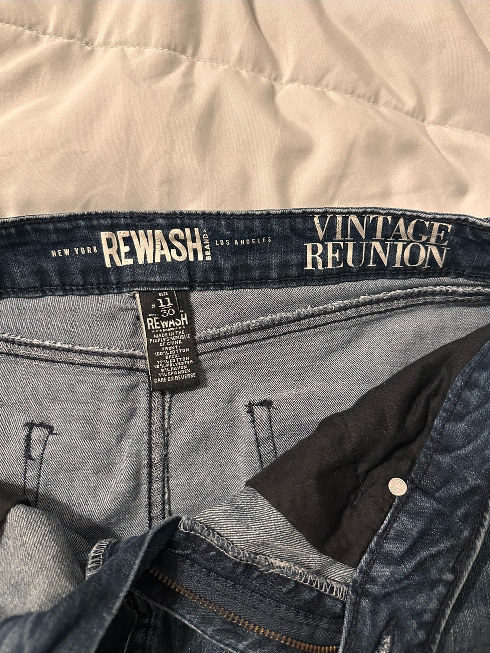 Rewash Dark Blue Washed Denim Mini Skirt - Picture 2 of 5